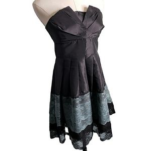 Taffeta & lace strapless party/prom dress YA LA EUC S